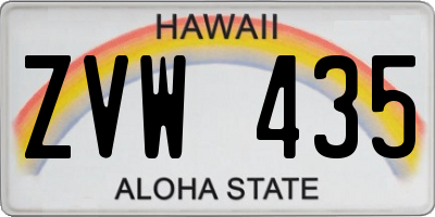 HI license plate ZVW435
