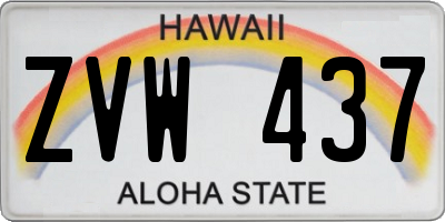 HI license plate ZVW437