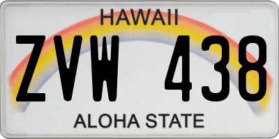 HI license plate ZVW438