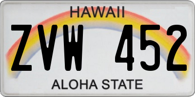 HI license plate ZVW452
