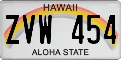 HI license plate ZVW454