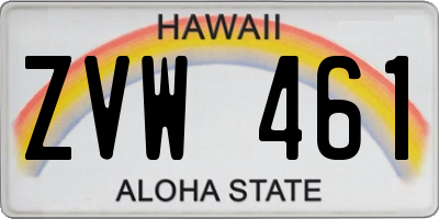 HI license plate ZVW461
