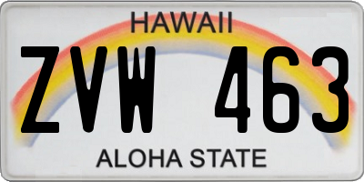 HI license plate ZVW463