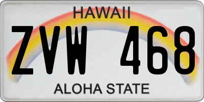 HI license plate ZVW468