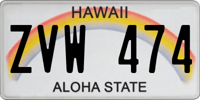 HI license plate ZVW474