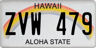 HI license plate ZVW479