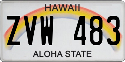 HI license plate ZVW483