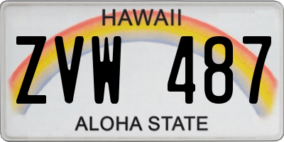 HI license plate ZVW487