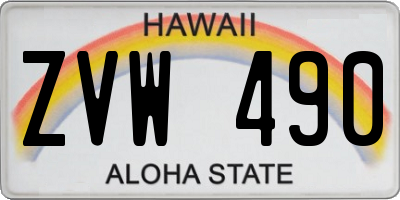 HI license plate ZVW490