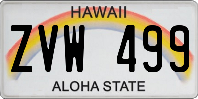 HI license plate ZVW499