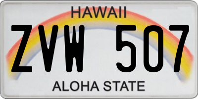 HI license plate ZVW507