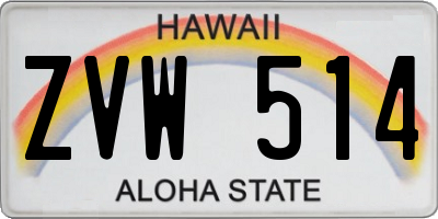 HI license plate ZVW514