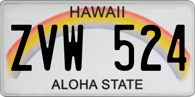HI license plate ZVW524