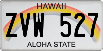 HI license plate ZVW527