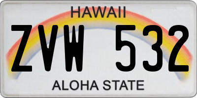 HI license plate ZVW532