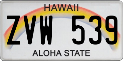 HI license plate ZVW539