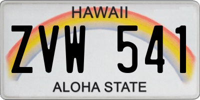 HI license plate ZVW541