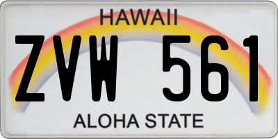 HI license plate ZVW561
