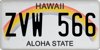 HI license plate ZVW566