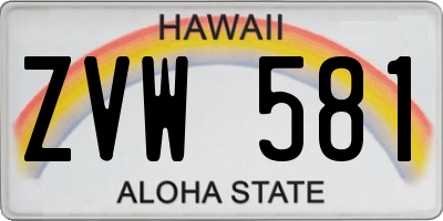 HI license plate ZVW581