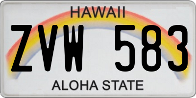 HI license plate ZVW583