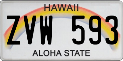 HI license plate ZVW593