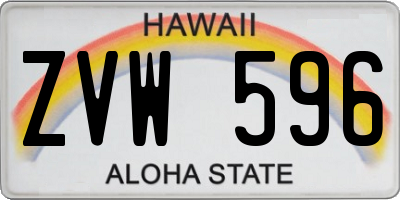 HI license plate ZVW596