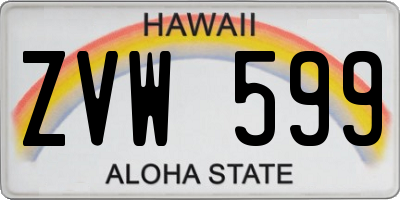 HI license plate ZVW599