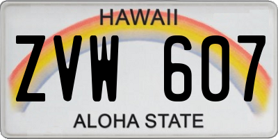HI license plate ZVW607