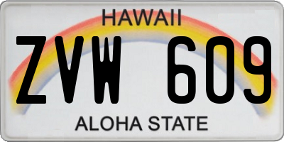HI license plate ZVW609