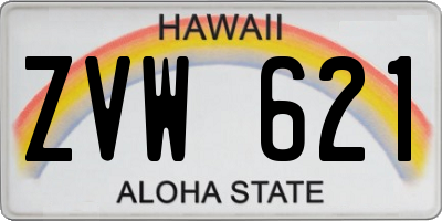 HI license plate ZVW621