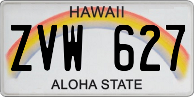 HI license plate ZVW627