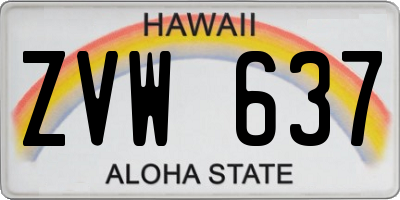 HI license plate ZVW637
