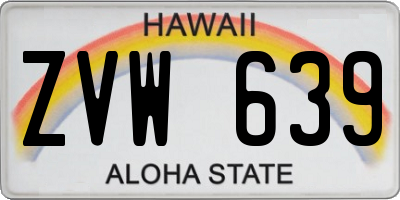 HI license plate ZVW639