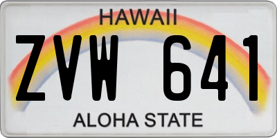 HI license plate ZVW641