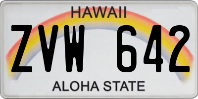 HI license plate ZVW642