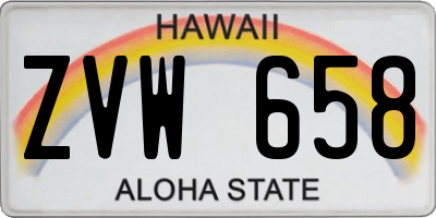 HI license plate ZVW658