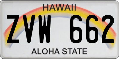 HI license plate ZVW662