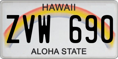 HI license plate ZVW690