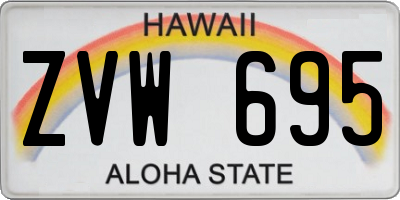 HI license plate ZVW695