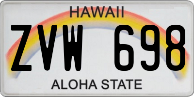 HI license plate ZVW698