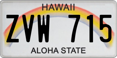 HI license plate ZVW715