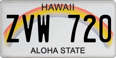 HI license plate ZVW720