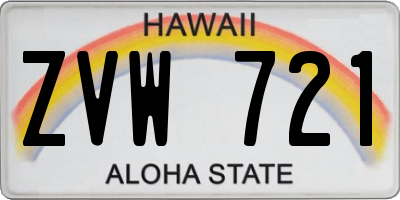 HI license plate ZVW721