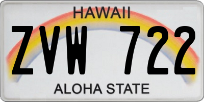 HI license plate ZVW722