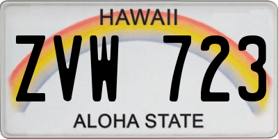HI license plate ZVW723
