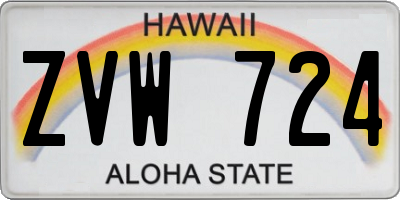 HI license plate ZVW724