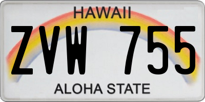 HI license plate ZVW755