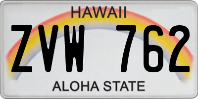HI license plate ZVW762