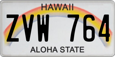 HI license plate ZVW764